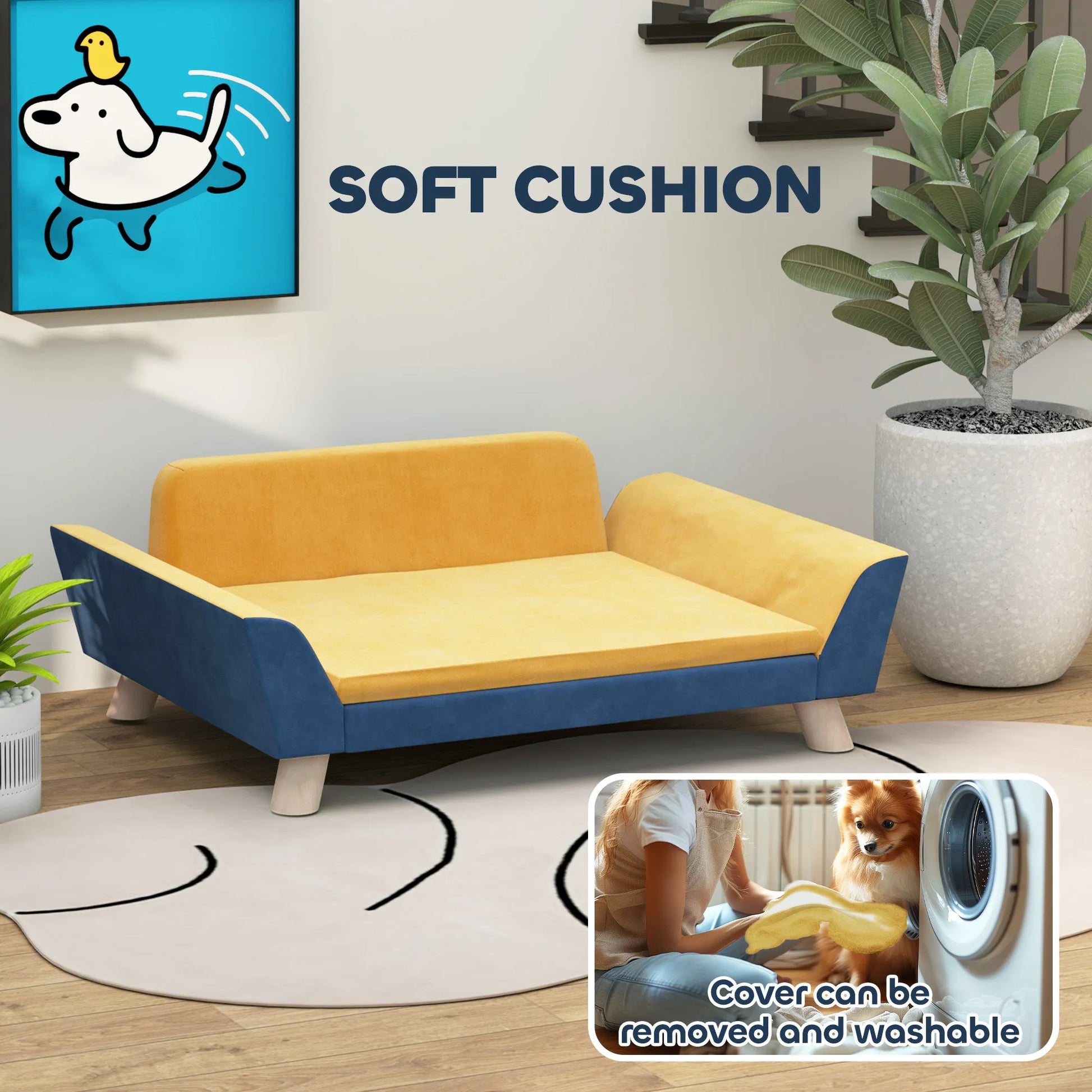 Cj Dropshipping - Dog Sofa Bed for Small Dogs with Soft Cushion, Washable Cover - Sofa Beds