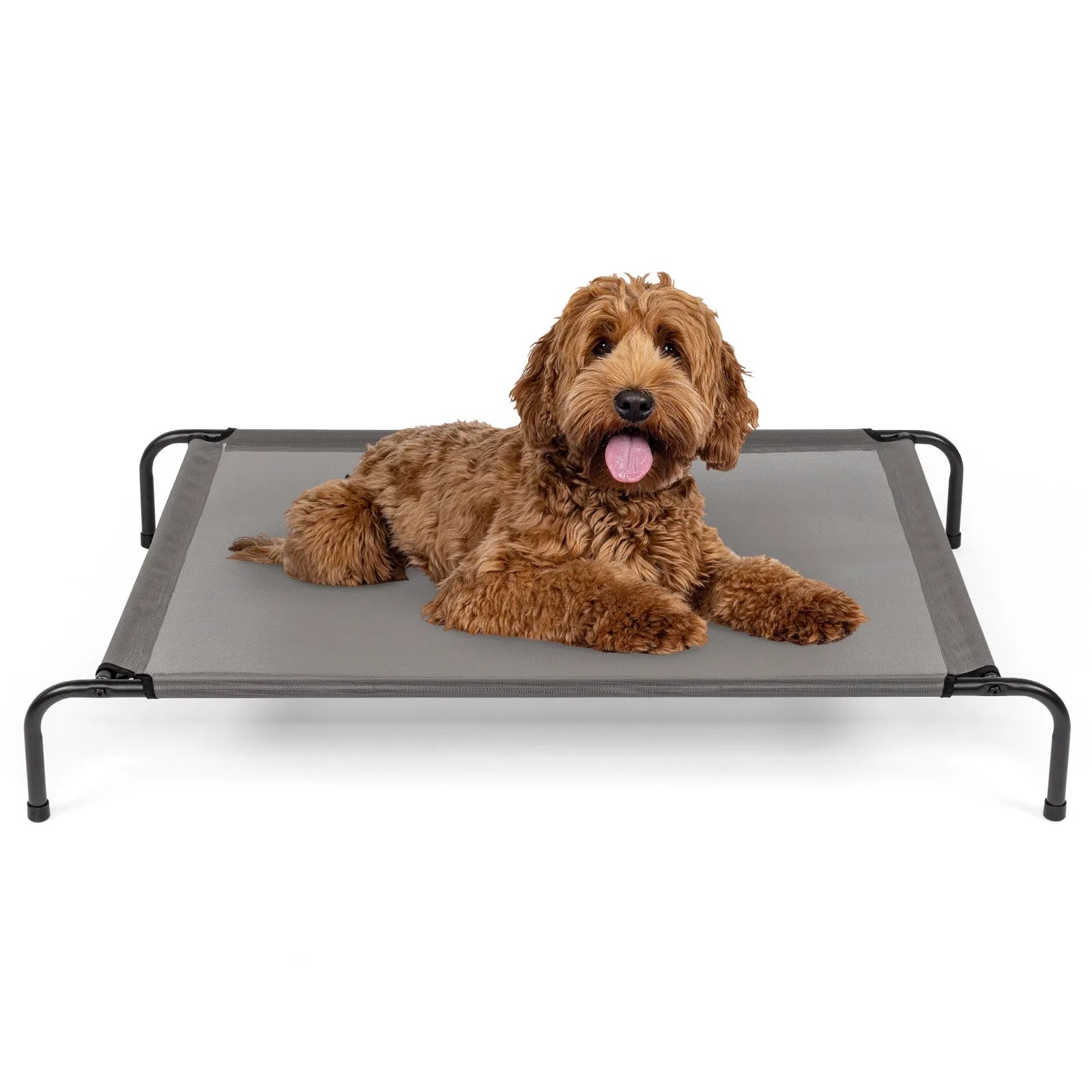 Cj Dropshipping - Elevated Outdoor Dog Cot with Cooling Mat - Black - Cooling Beds