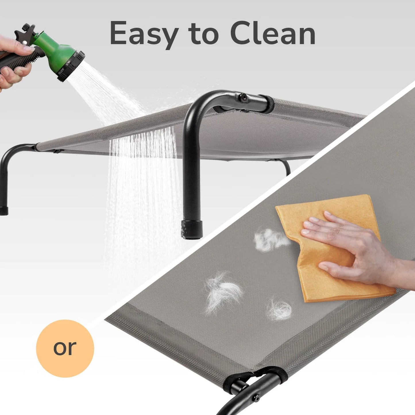 Cj Dropshipping - Elevated Outdoor Dog Cot with Cooling Mat - Black - Cooling Beds