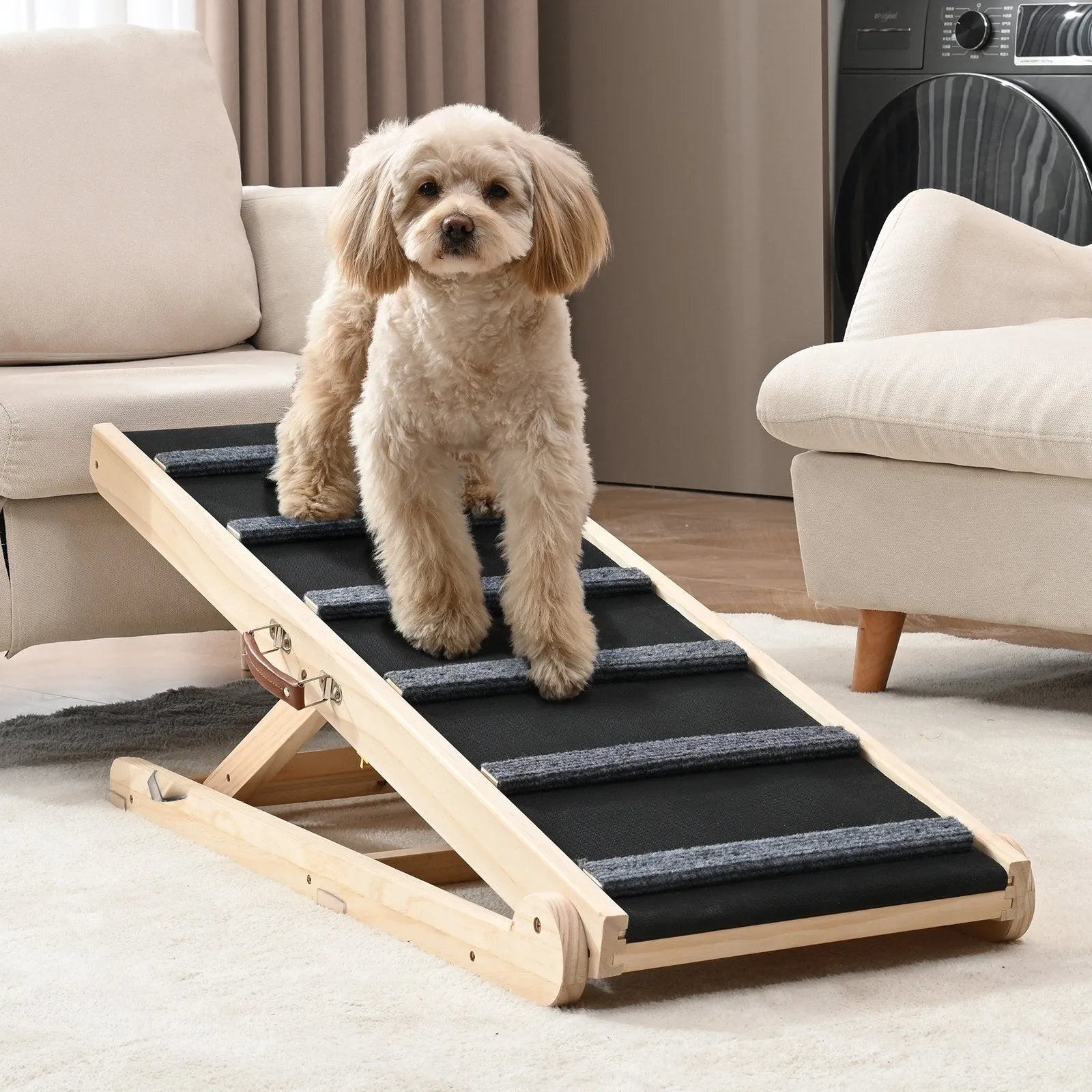 CJ Dropshipping - PawHut Extra Long Dog Car Ramp - Non-Slip Folding Pet Ladder - Steps & Ramps