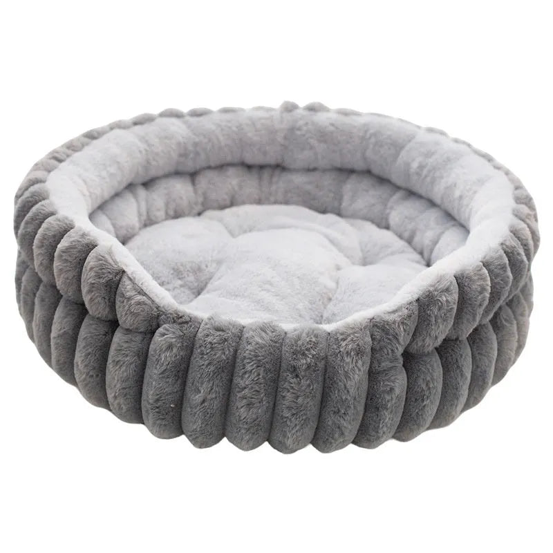 CJ Dropshipping - Pet Cat Nest Straight Rabbit Plush Pet Bed Round - Nesta