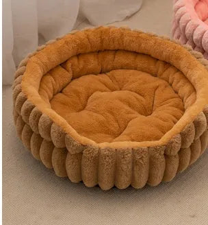 CJ Dropshipping - Pet Cat Nest Straight Rabbit Plush Pet Bed Round - Nesta
