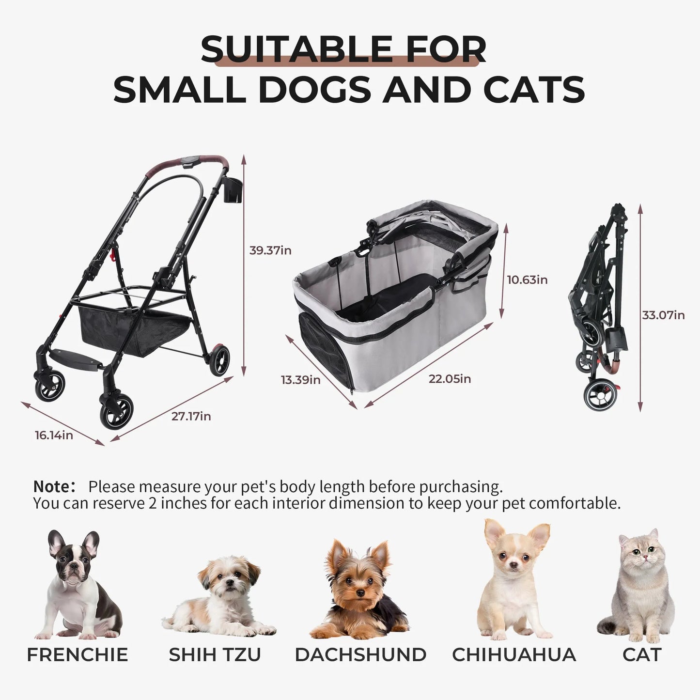 CJ Dropshipping - Pet Stroller Foldable – Portable Travel Carriage for Dogs - 5