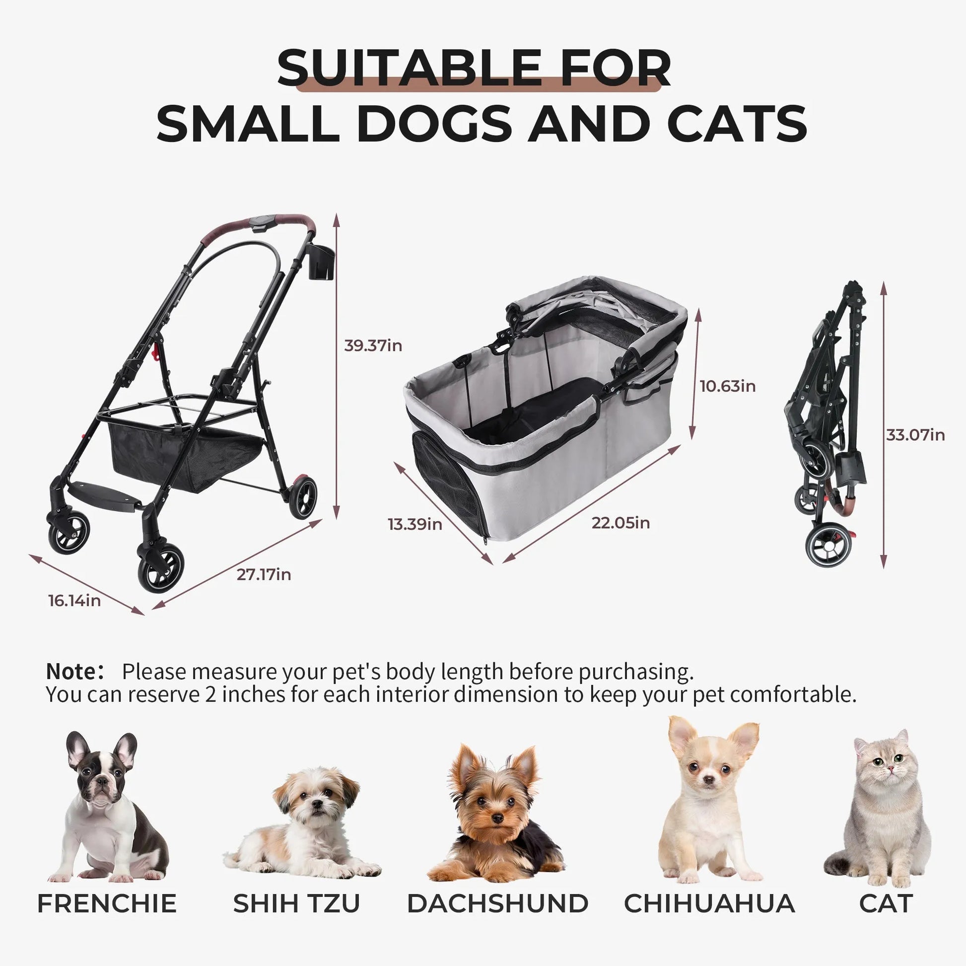 CJ Dropshipping - Pet Stroller Foldable – Portable Travel Carriage for Dogs - 5