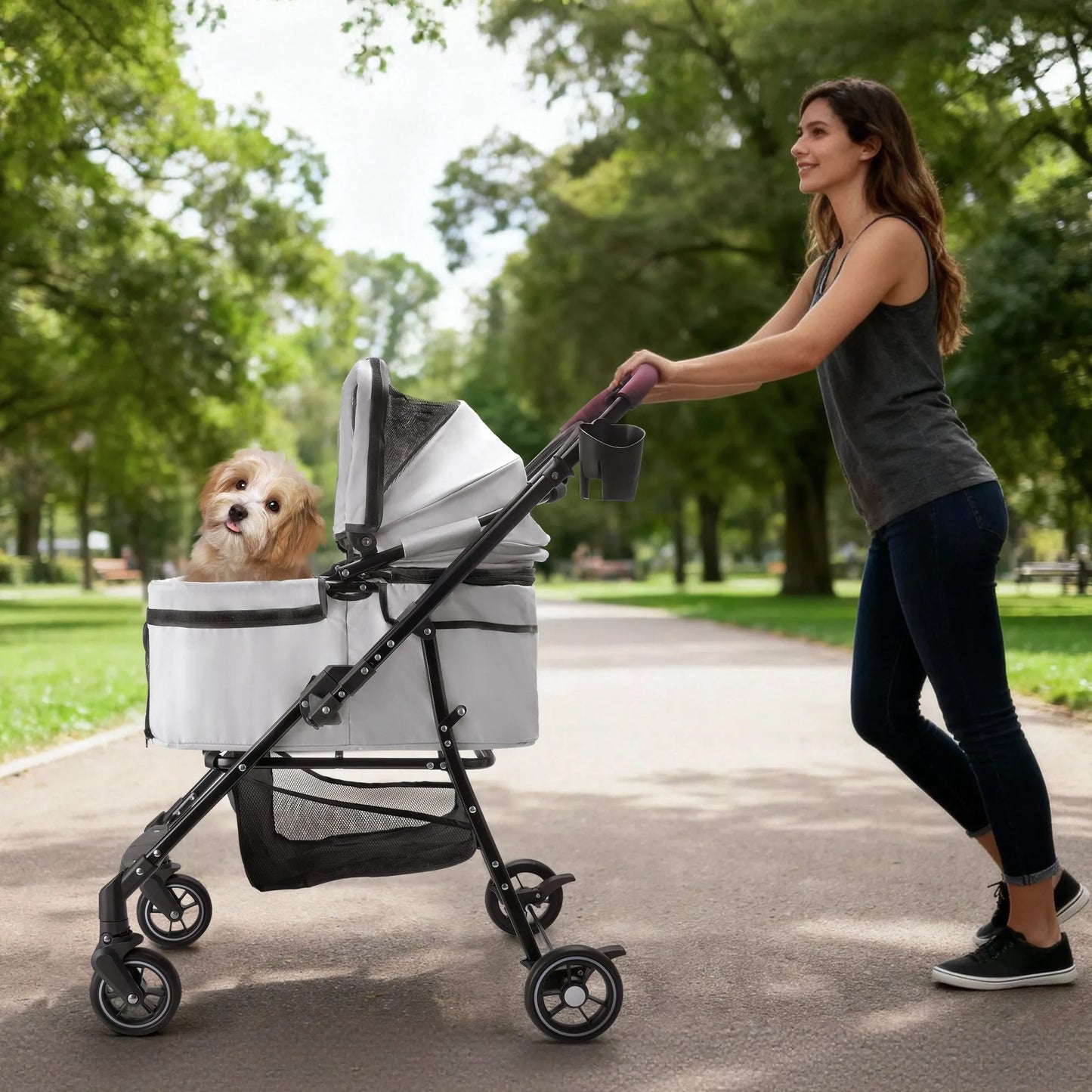 CJ Dropshipping - Pet Stroller Foldable – Portable Travel Carriage for Dogs - Pet Stroller