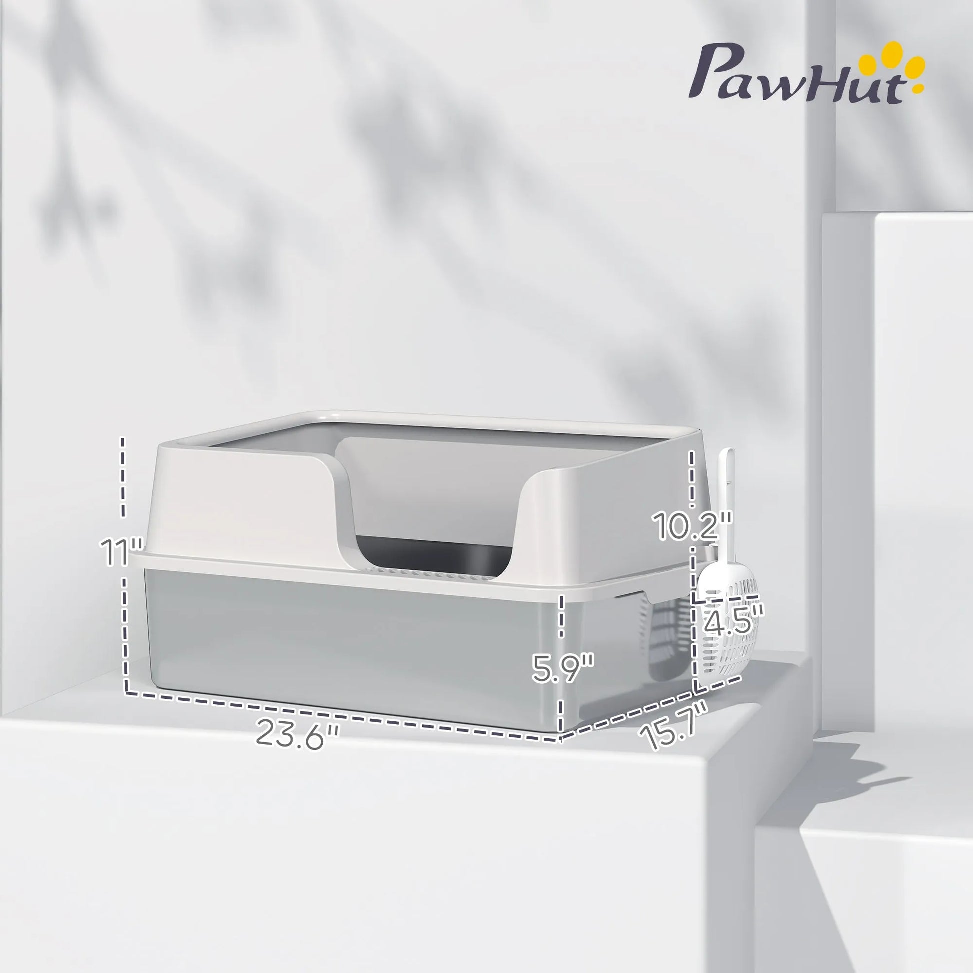 Cj Dropshipping - Stainless Steel Cat Litter Box - High-Sided Anti-Leak Pan - Stainless Steel Cat Litter Boxes