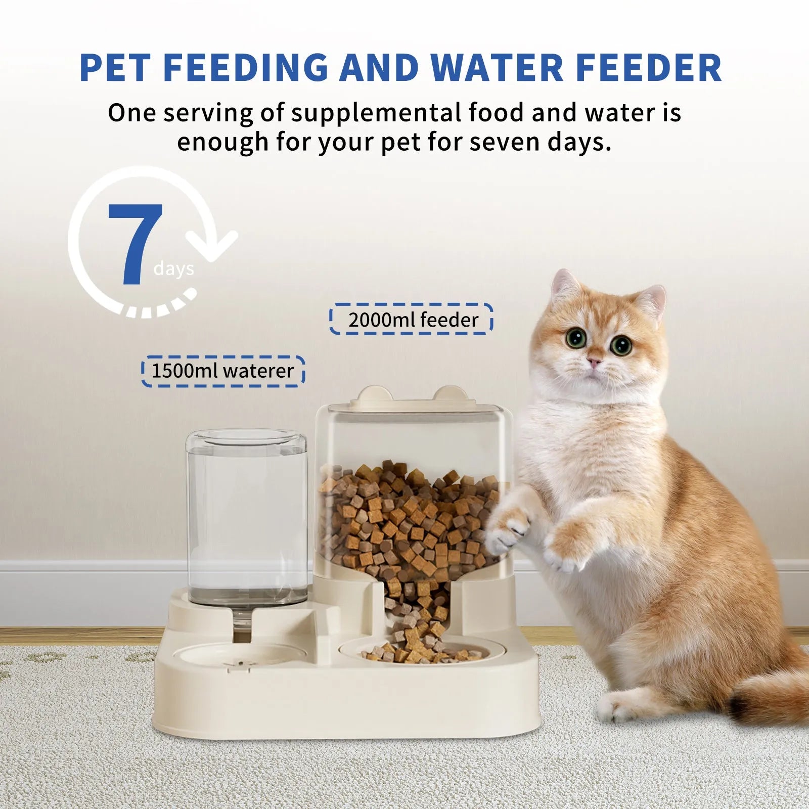 CJ Dropshipping - Transparent Pet Food & Water Dispenser - Automatic Refilling - Automatic Feeders