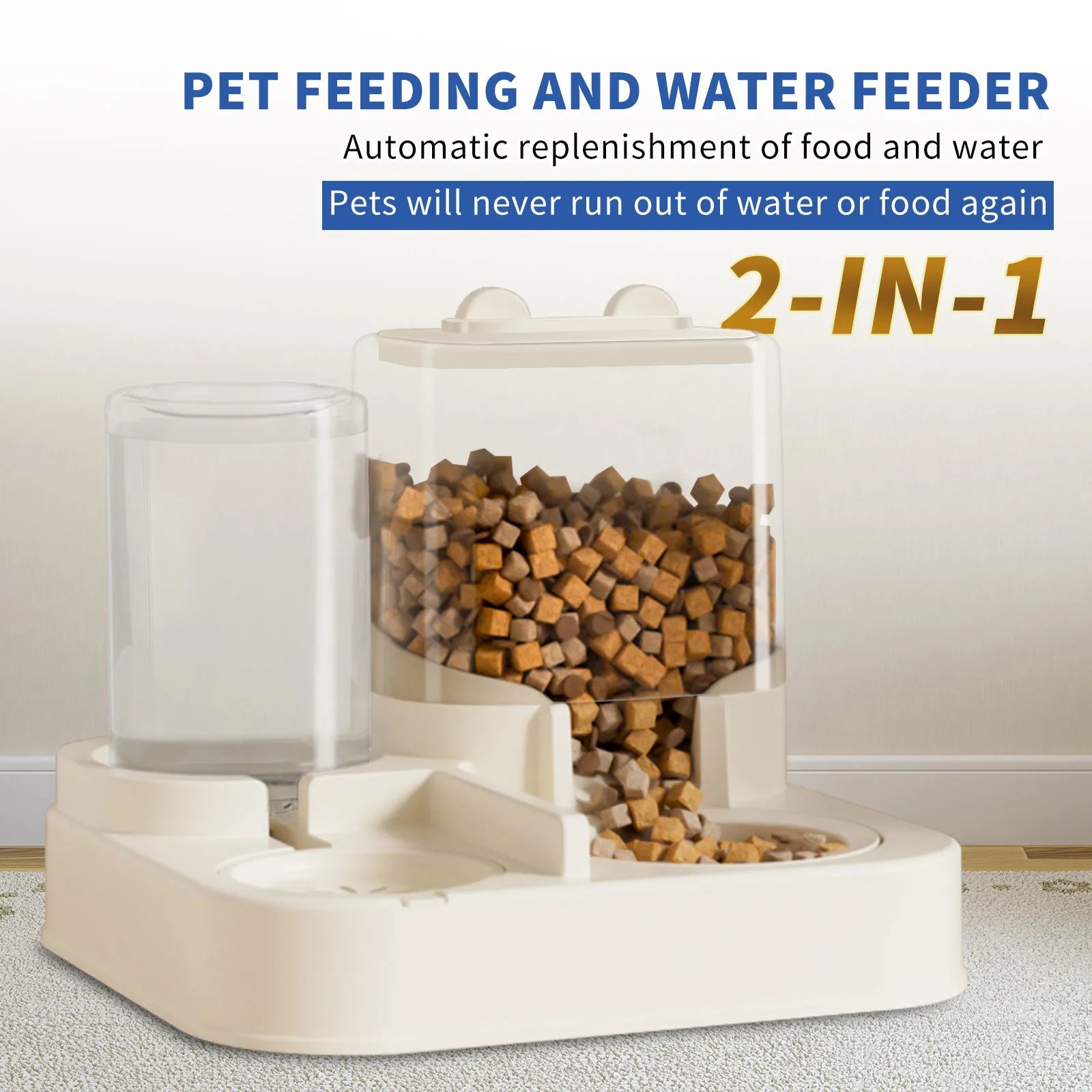 CJ Dropshipping - Transparent Pet Food & Water Dispenser - Automatic Refilling - Automatic Feeders