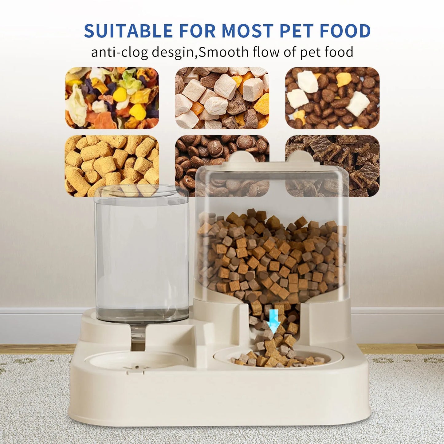 CJ Dropshipping - Transparent Pet Food & Water Dispenser - Automatic Refilling - Automatic Feeders