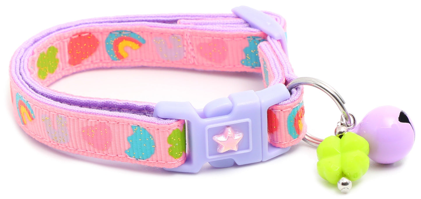Colorful marshmallow design cat collar with cute patterns and a bell for playful pets