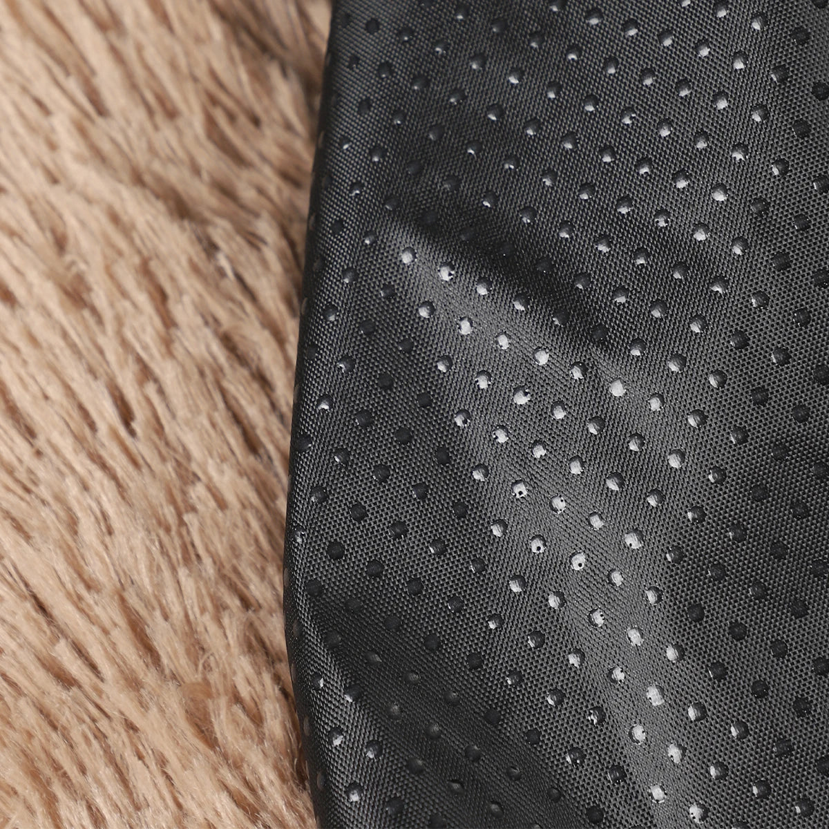 Close-up of a comfortable dog bed for large breeds featuring durable fabric and soft texture