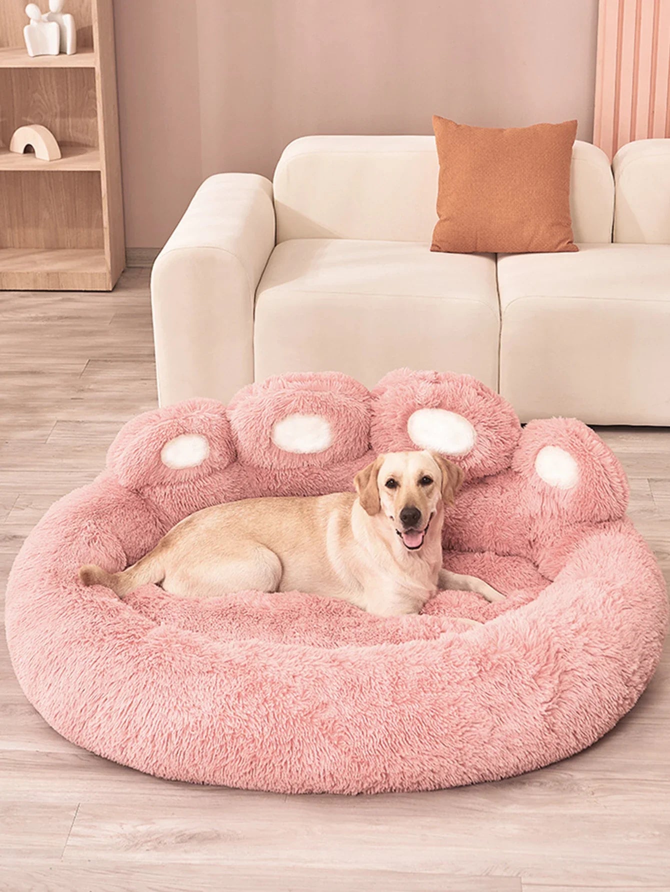Cozy pink comfortable dog bed for large breeds with plush design for ultimate relaxation