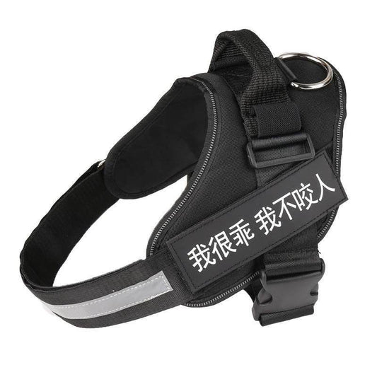Purrfect Pet Kingdom black adjustable no-pull comfortable dog harness for walking with reflective straps
