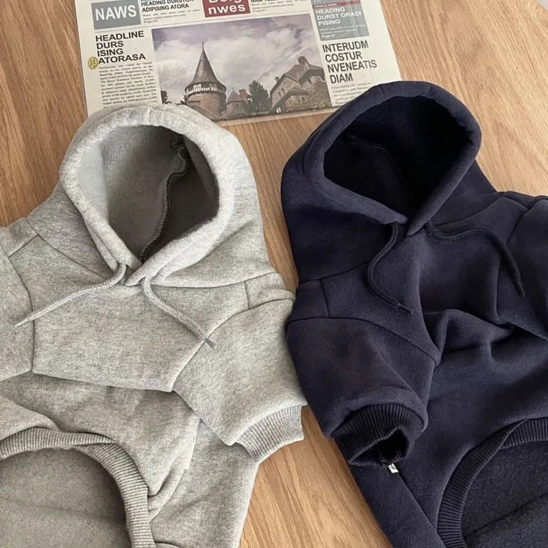 THRIXINE comfortable dog sweaters for winter in gray and navy, perfect for keeping pets warm