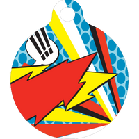 Comic Print HD Dog ID Tag