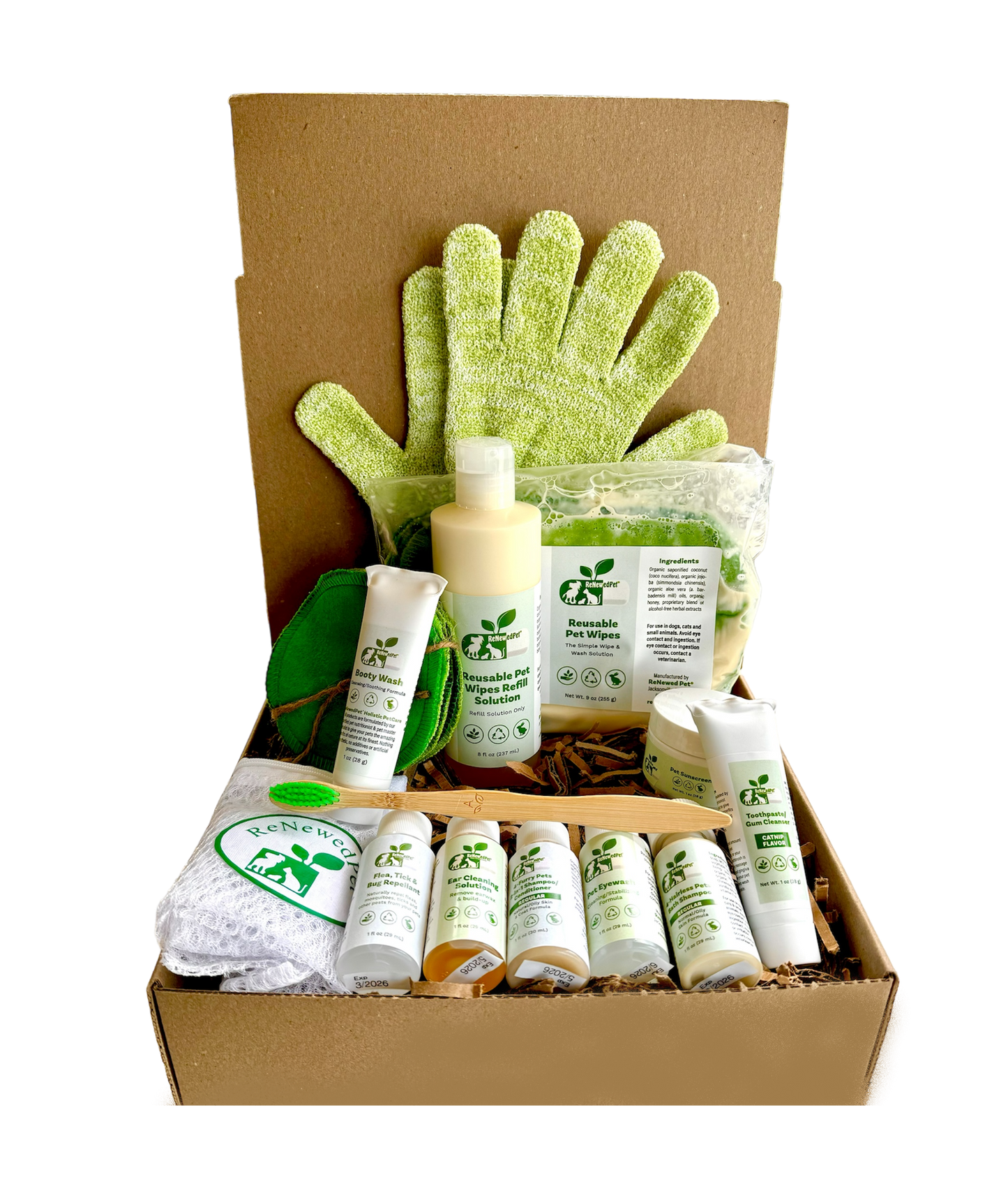 ReNewedPet complete home pet grooming kit with eco-friendly grooming supplies and accessories