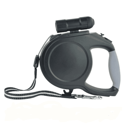 Purrfect Pet Kingdom retractable durable pet leash for large dogs with ergonomic handle in black and gray