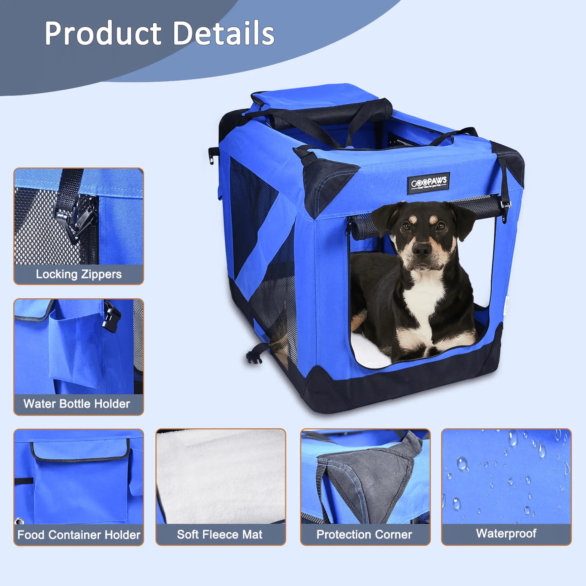 Purrfect Pet Kingdom Portable Dog Crate for Travel Purrfect Pet Kingdom