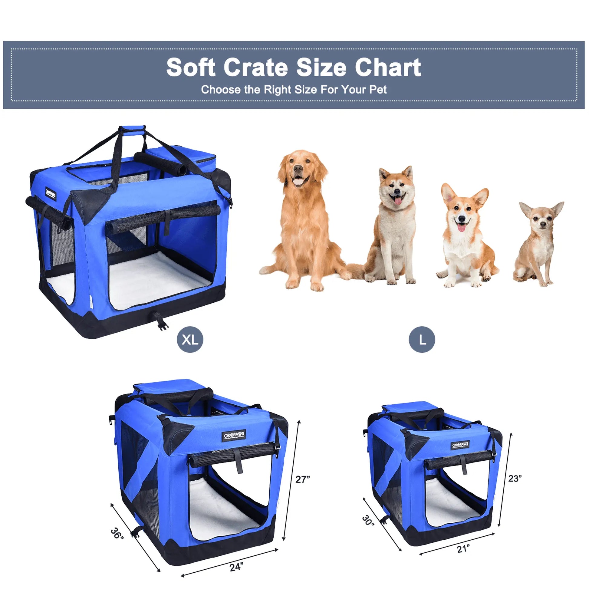 Purrfect Pet Kingdom Portable Dog Crate for Travel Purrfect Pet Kingdom