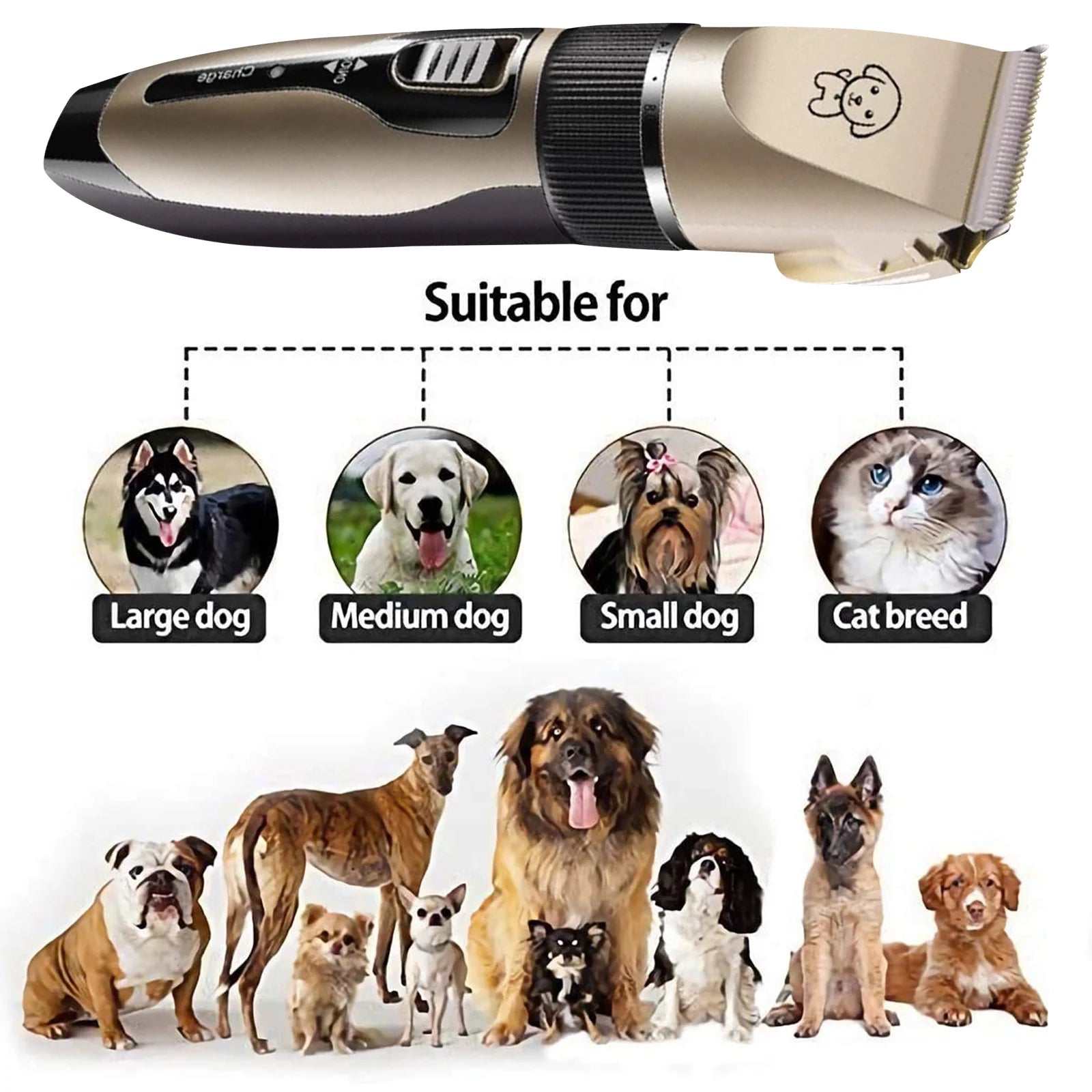 Cordless dog hair trimmer set by Purrfect Pet Kingdom suitable for all dog and cat breeds