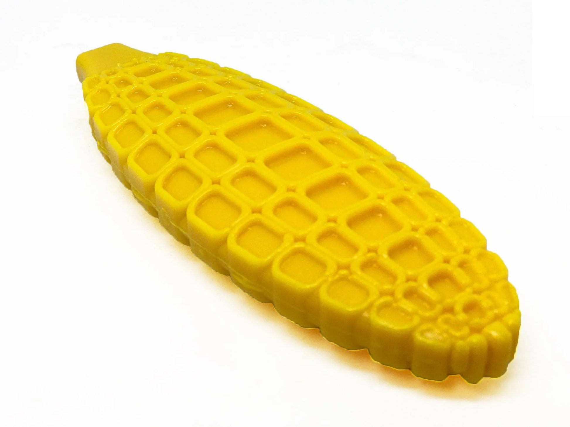 Corn on the Cob Nylon Dog Toy in yellow by SodaPup, designed for aggressive chewers, priced at $12.99.