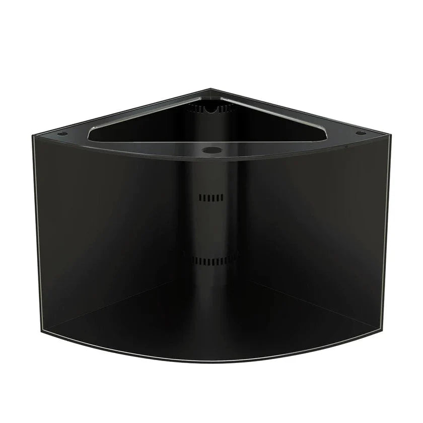 440g Corner 1/4 Cylinder Glass Aquarium Set in Unstained Wood