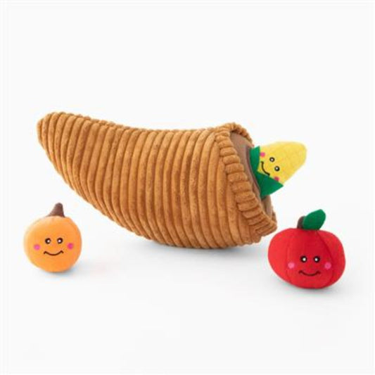 Fall Season Cornucopia Burrow Interactive Dog Toy - 4 Pc