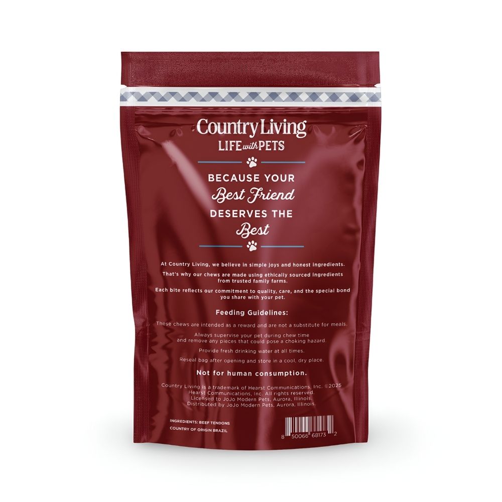 Dog Treats Country Living 4-7 Beef Backstrap Tendon Chews - lifestyle product image for dog treats