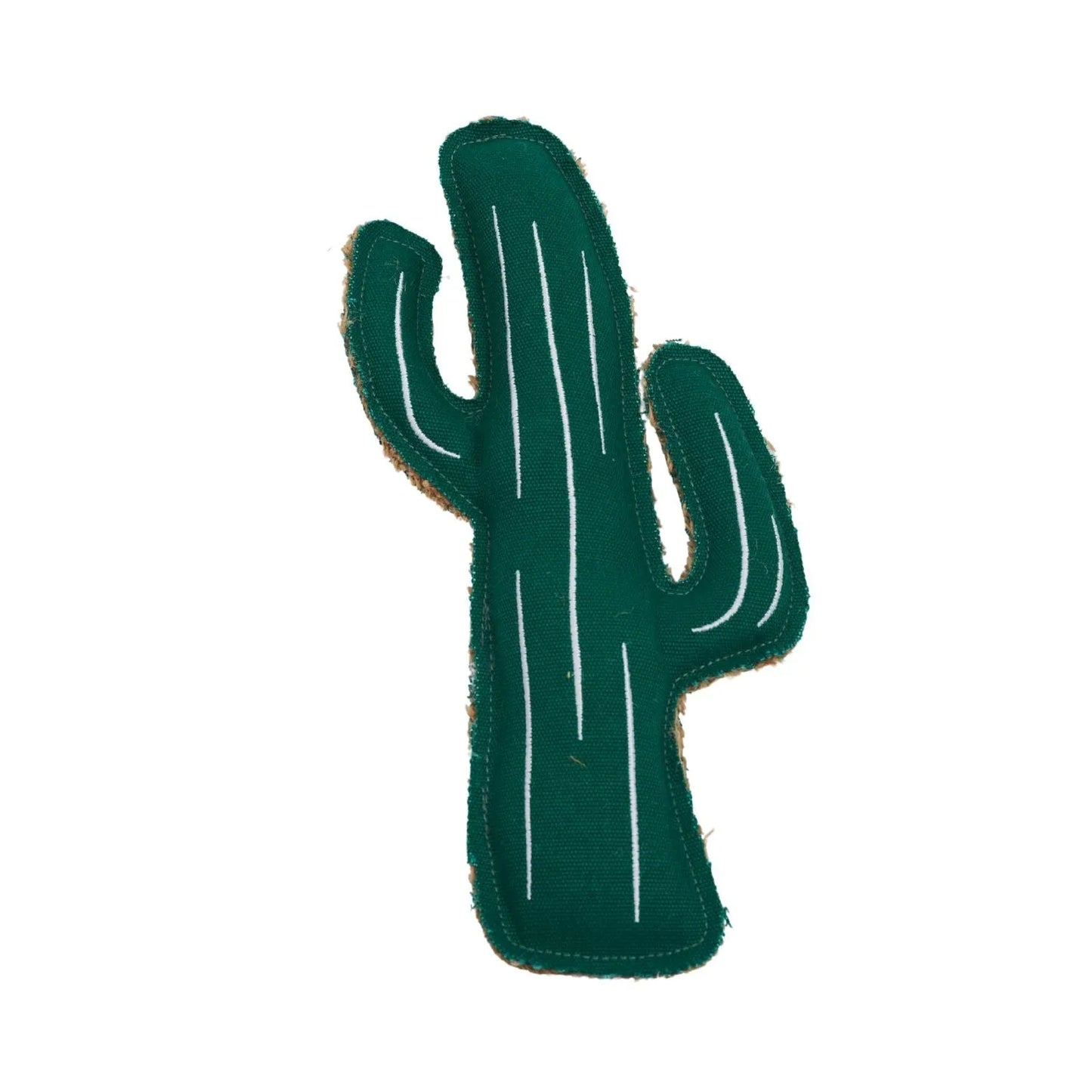 Country Living Canvas & Jute Cactus-Shaped Dog Chew Toy by American Pet Supplies, durable, non-toxic, in vibrant green, pr...