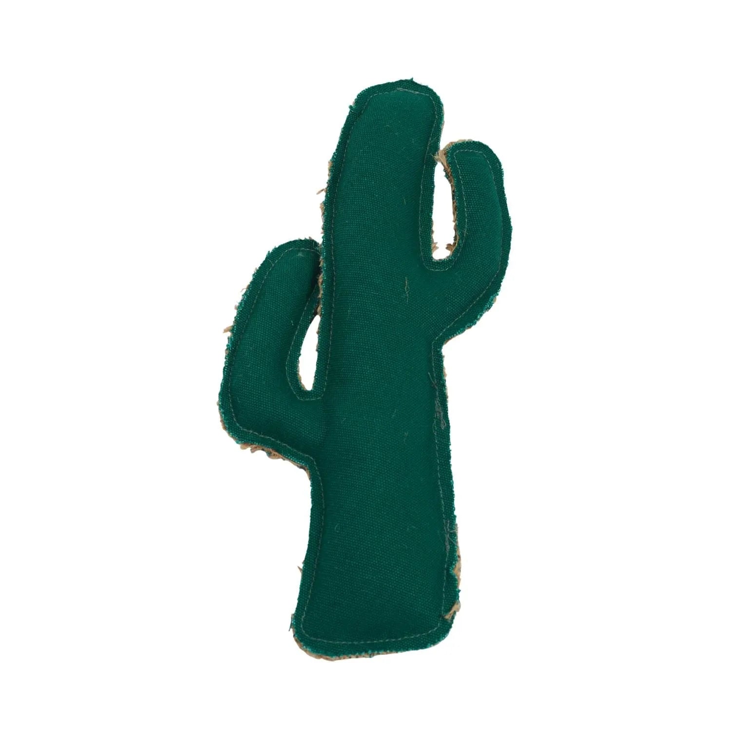 Country Living Canvas & Jute Cactus-Shaped Dog Chew Toy by American Pet Supplies, durable, non-toxic, in vibrant green, 16...