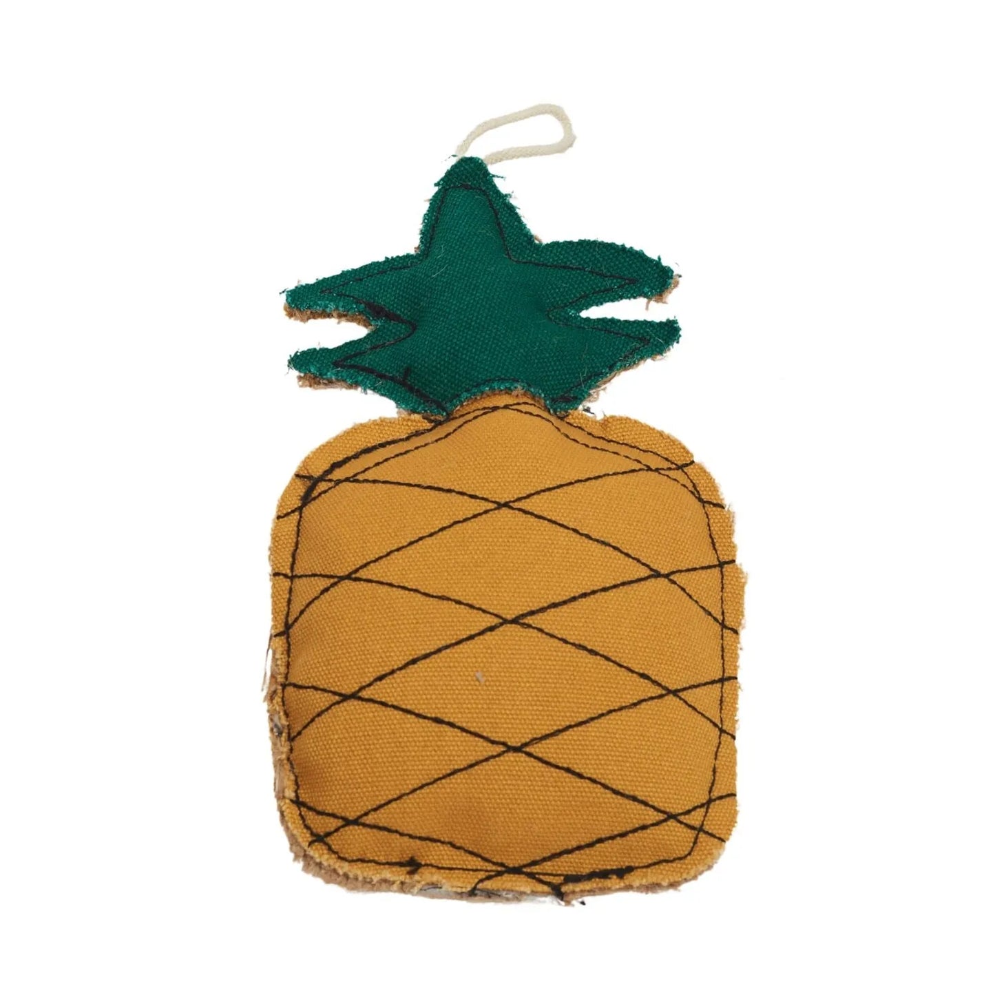 Country Living Canvas & Jute Pineapple-Shaped Dog Chew Toy by American Pet Supplies, durable, non-toxic, perfect for playf...