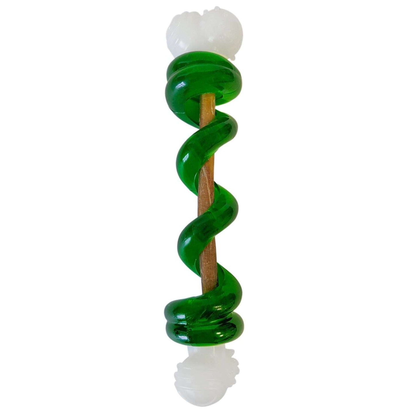 Country living dog toy orange green spiral design with durable material for playful dogs