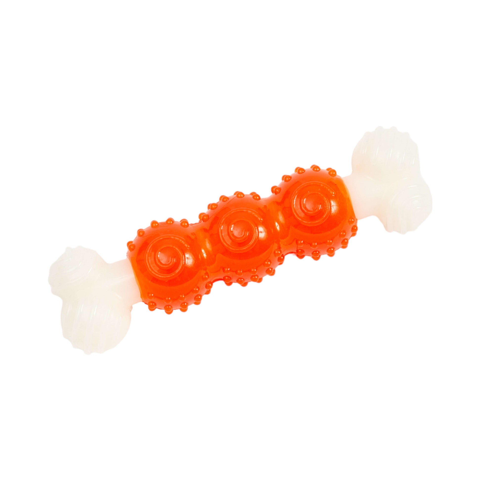 Country living dog toy orange green chewable bone shaped toy for playful dogs