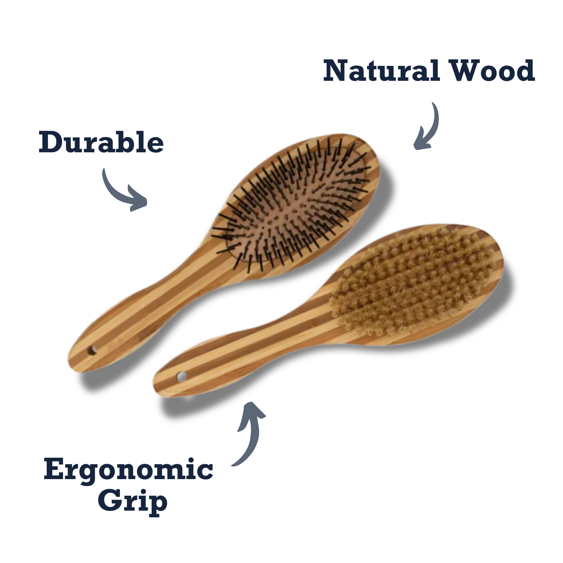 Durable bamboo dog brush for shedding with ergonomic grip and natural wood design