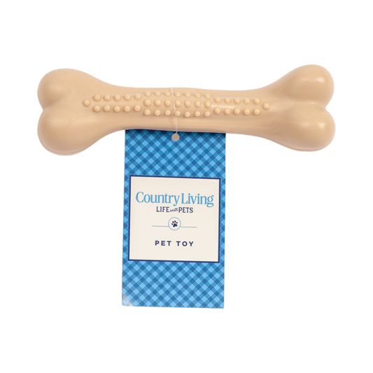 Country Living Beige Dog Bone Pet Toy, a durable chew toy for aggressive dogs, designed for tough playtime