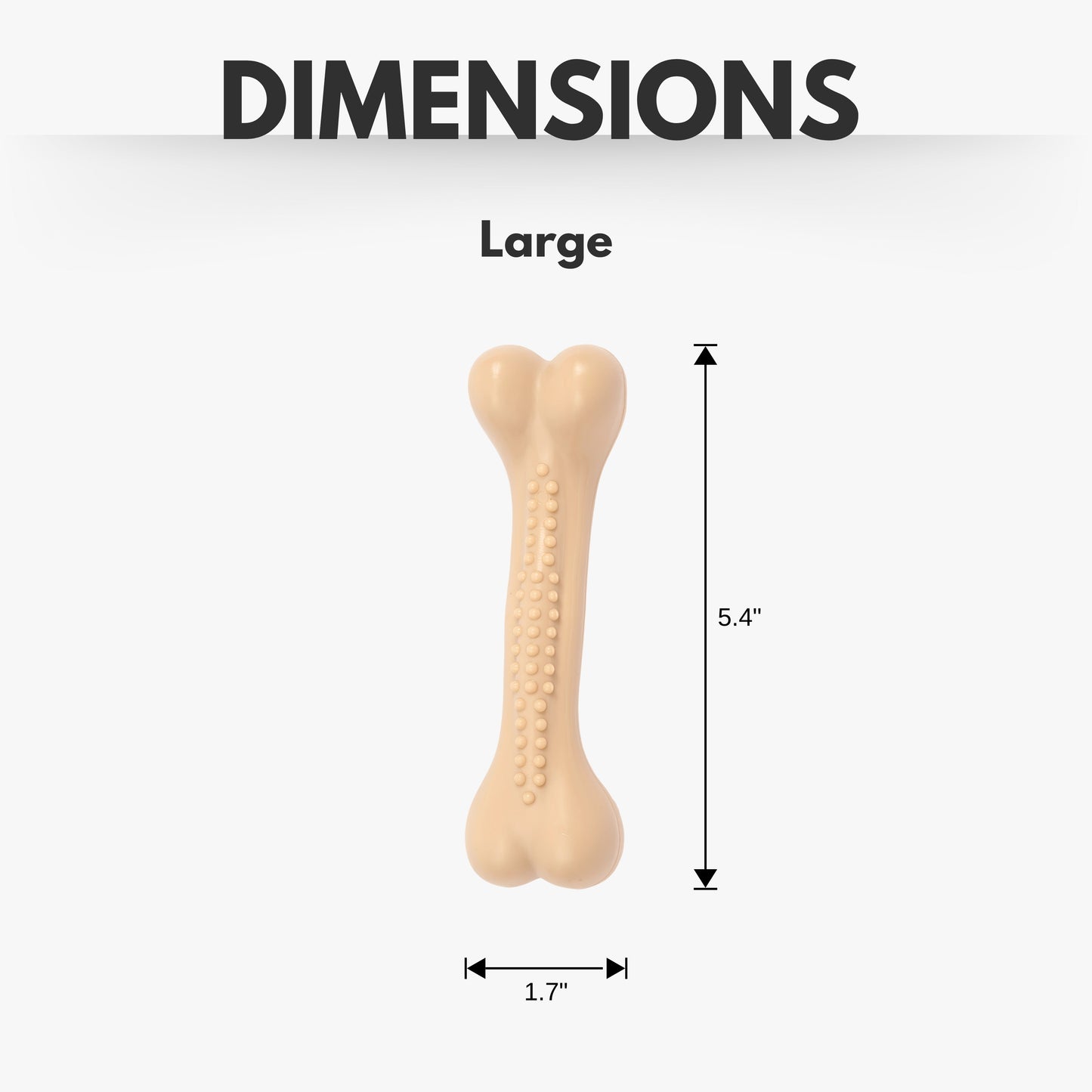 Durable chew toy for aggressive dogs in large size with a bone shape and textured surface