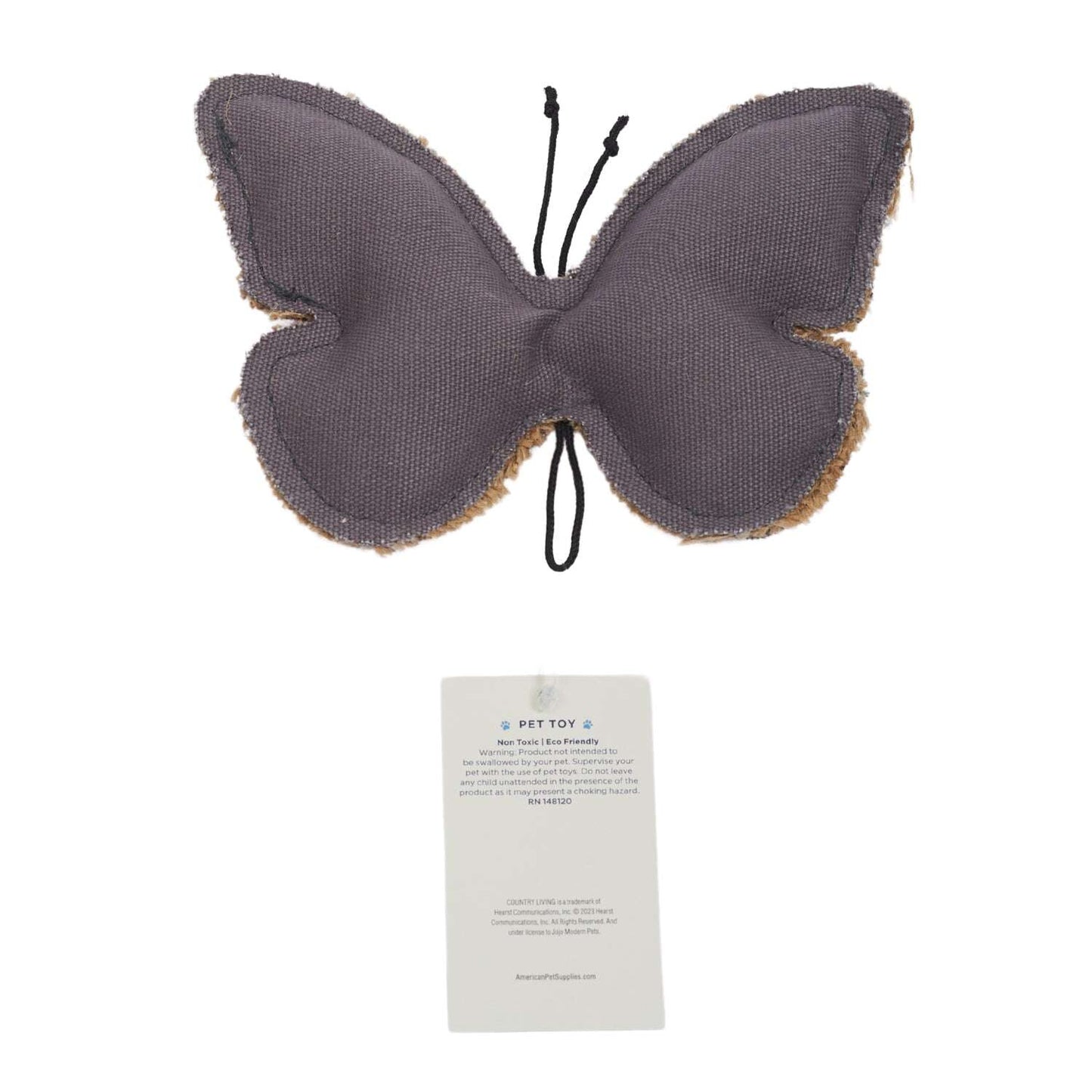 Durable dog chew toy for strong chewers shaped like a butterfly for engaging playtime