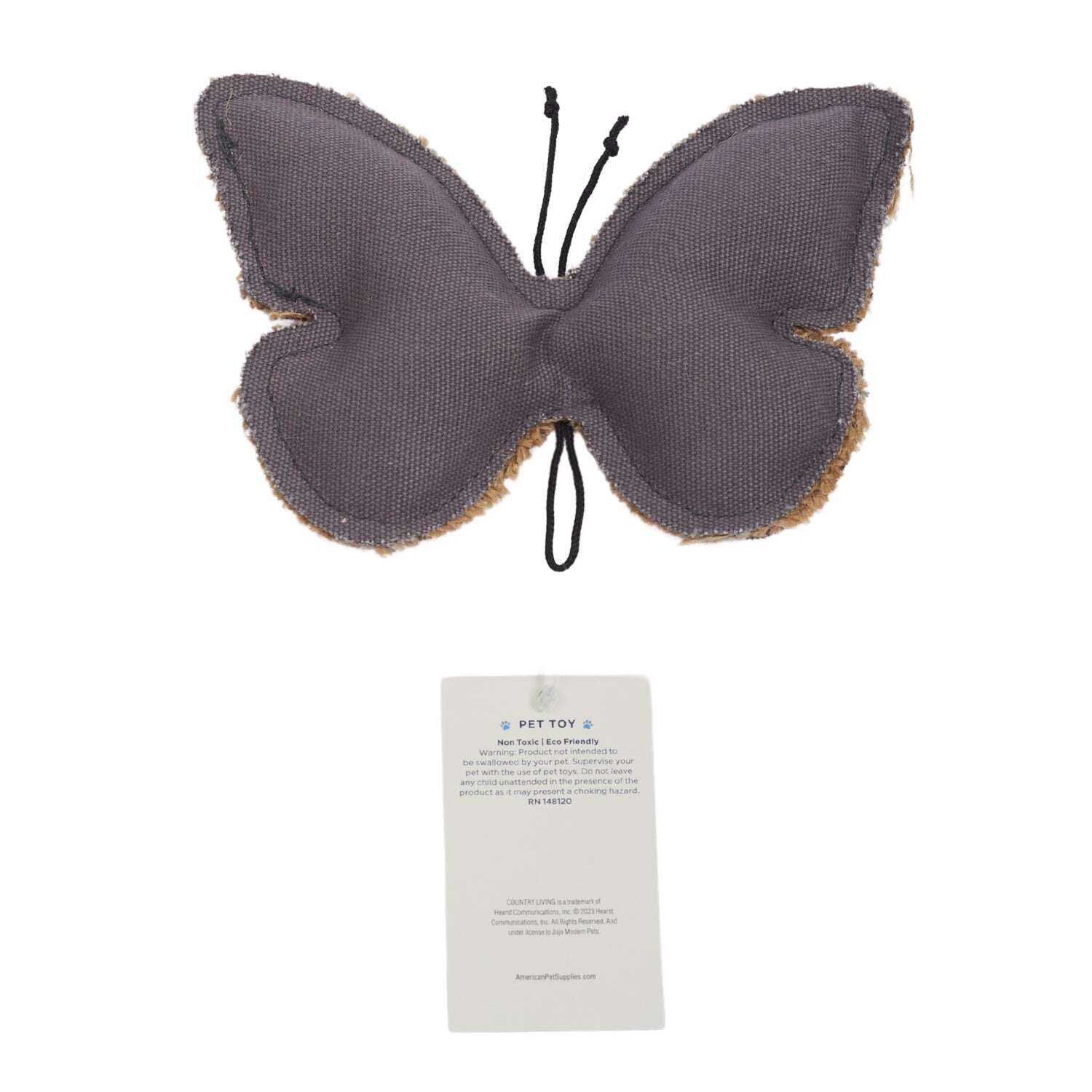 Durable dog chew toy for strong chewers shaped like a butterfly for engaging playtime