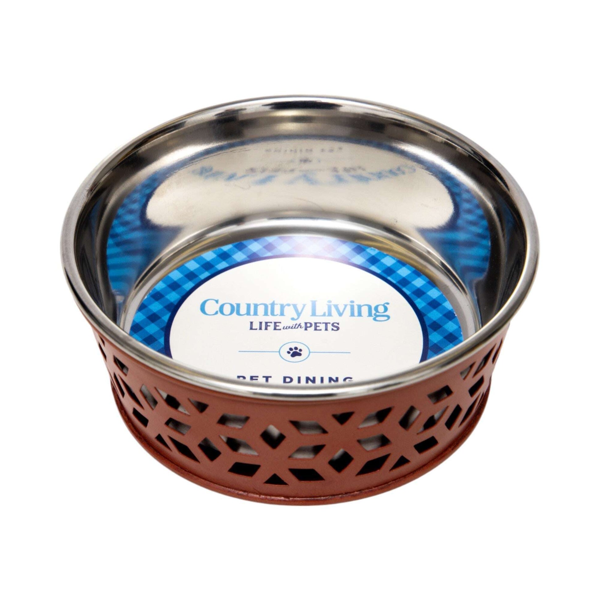 Durable metal dog food bowls with a stylish design suitable for pet dining