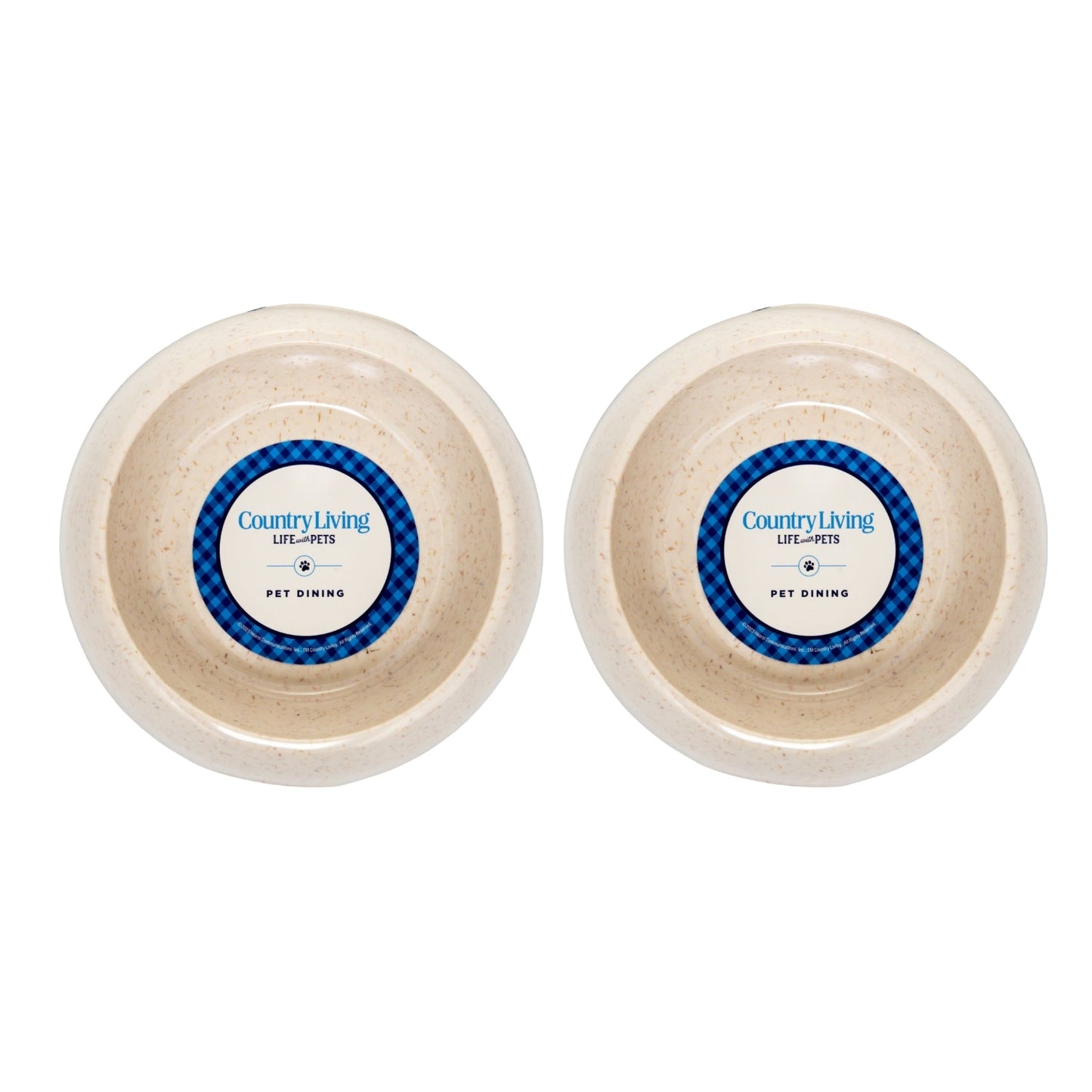 Dog Feeder Country Living Set of Natural Fiber Bowls White - detail product image for dog feeder