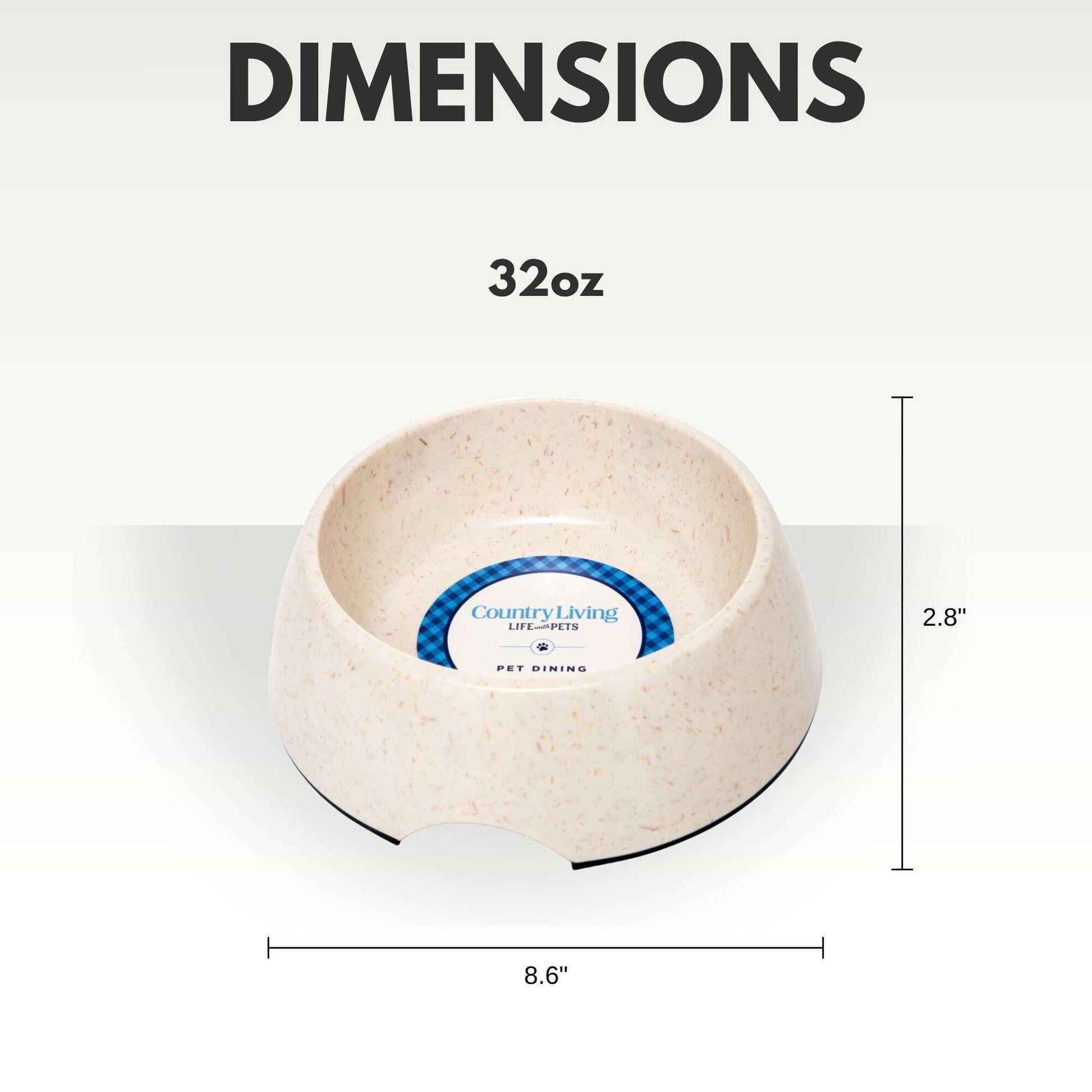 Eco-friendly dog bowl set in a natural color with a 32oz capacity for pet dining needs