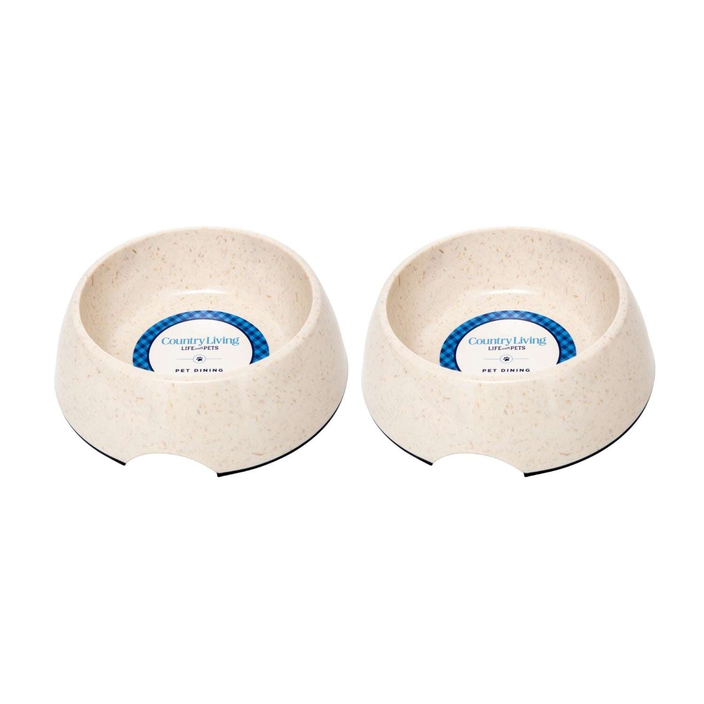 Eco-friendly dog bowl set with two durable, natural-looking bowls for feeding pets