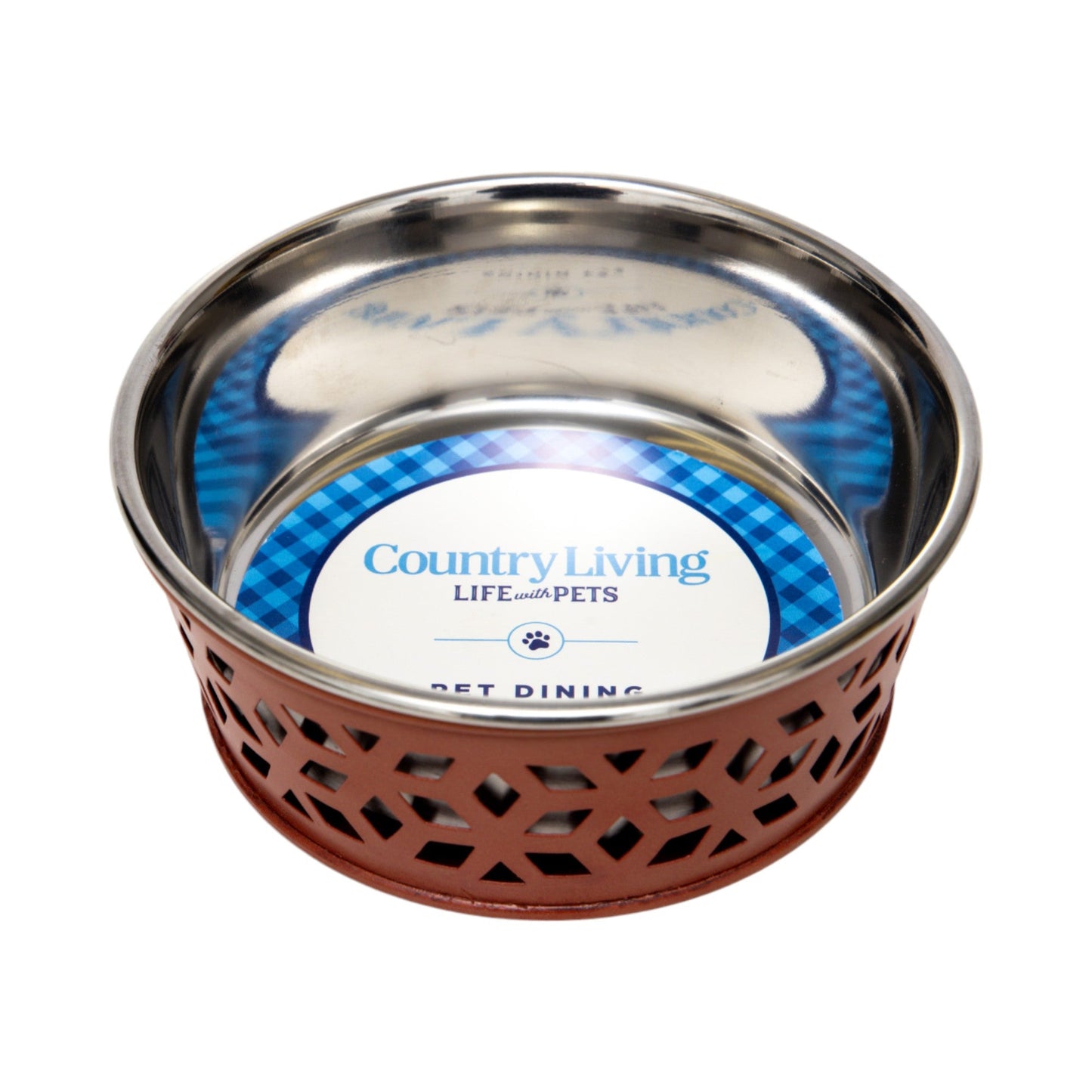 Country Living Set of 2 Stainless Steel Dog Bowls –