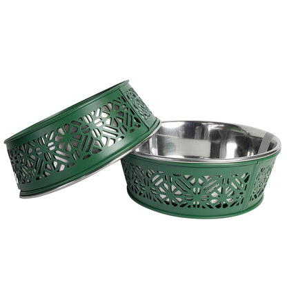 Country Living Set of 2 Stainless Steel Dog Bowls –
