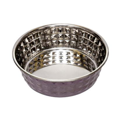 Country Living Set of 2 Hammered Stainless Steel Dog Bowls –