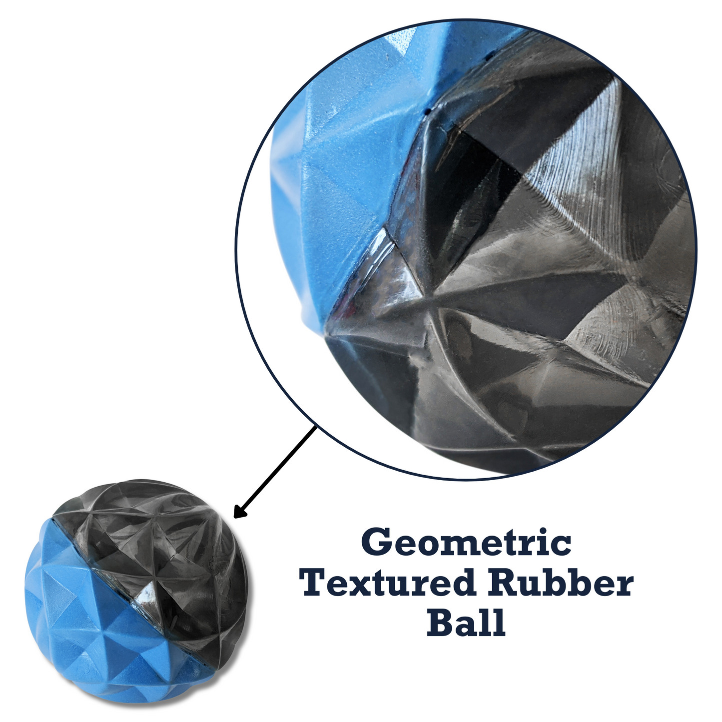 Large interactive rubber dog toy in geometric shapes for engaging playtime with dogs