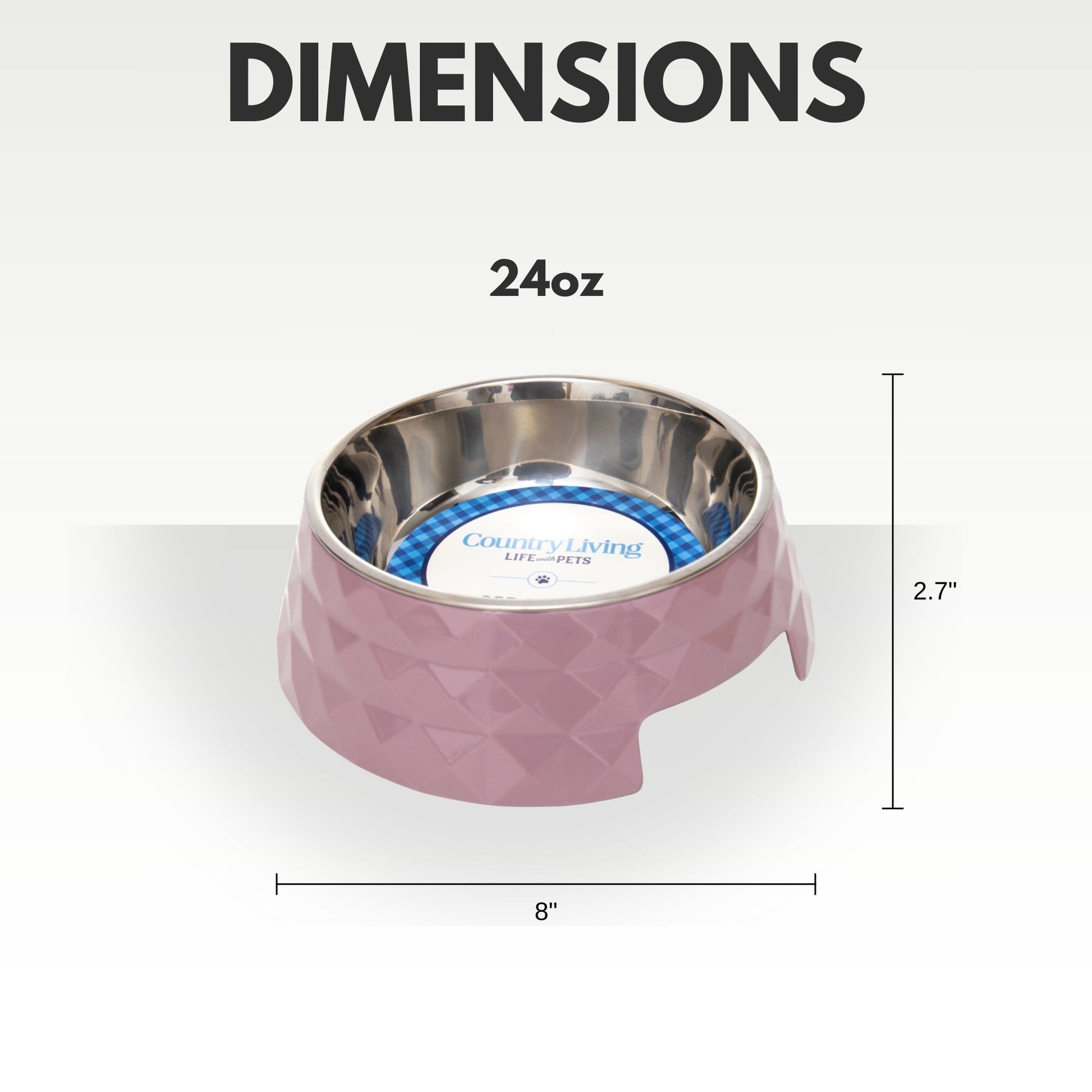 Luxury dog bowls non slip in pink with stainless steel interior for stylish pet dining