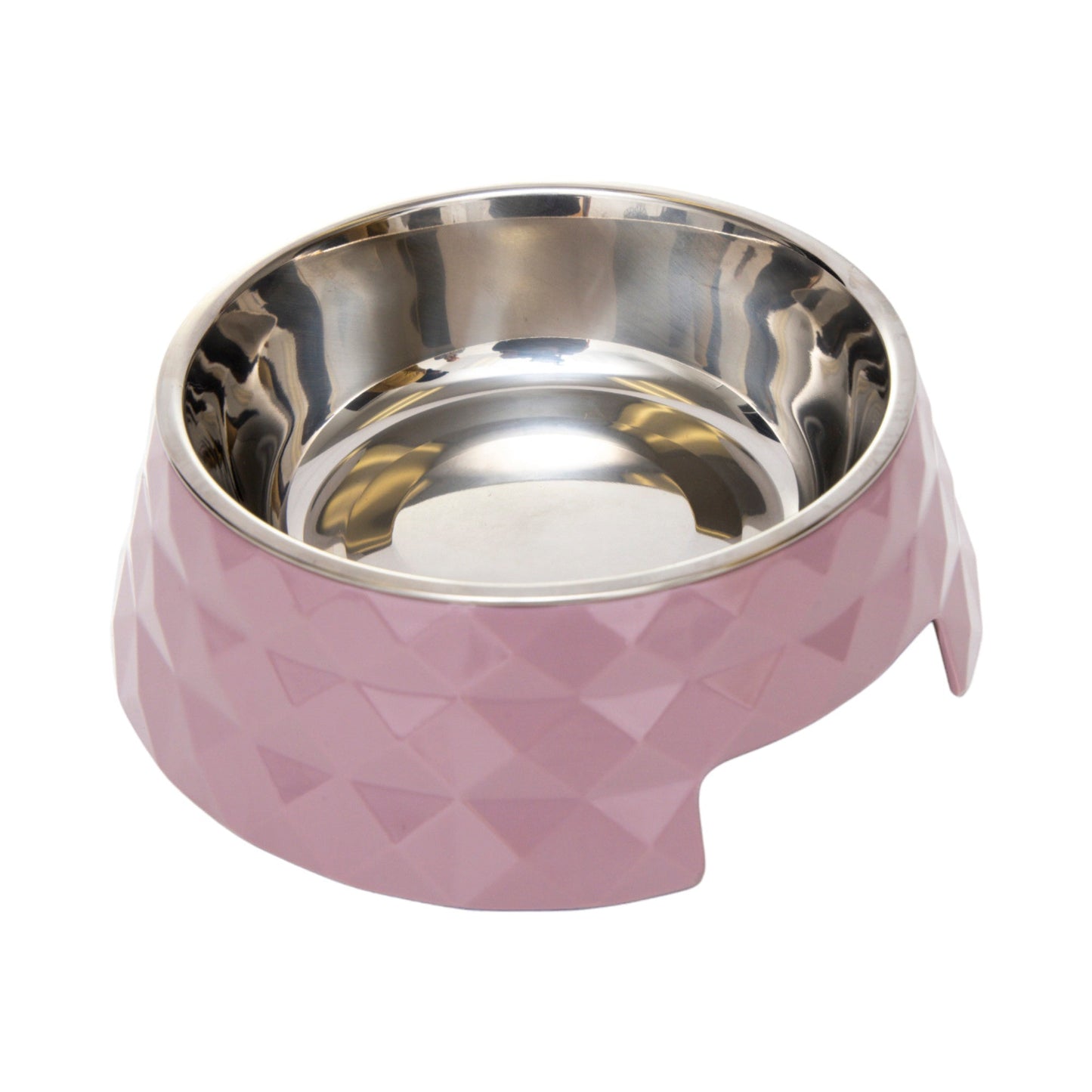 Purrfect Pet Kingdom luxury dog bowls non slip in pink with a stainless steel interior for stylish pet dining