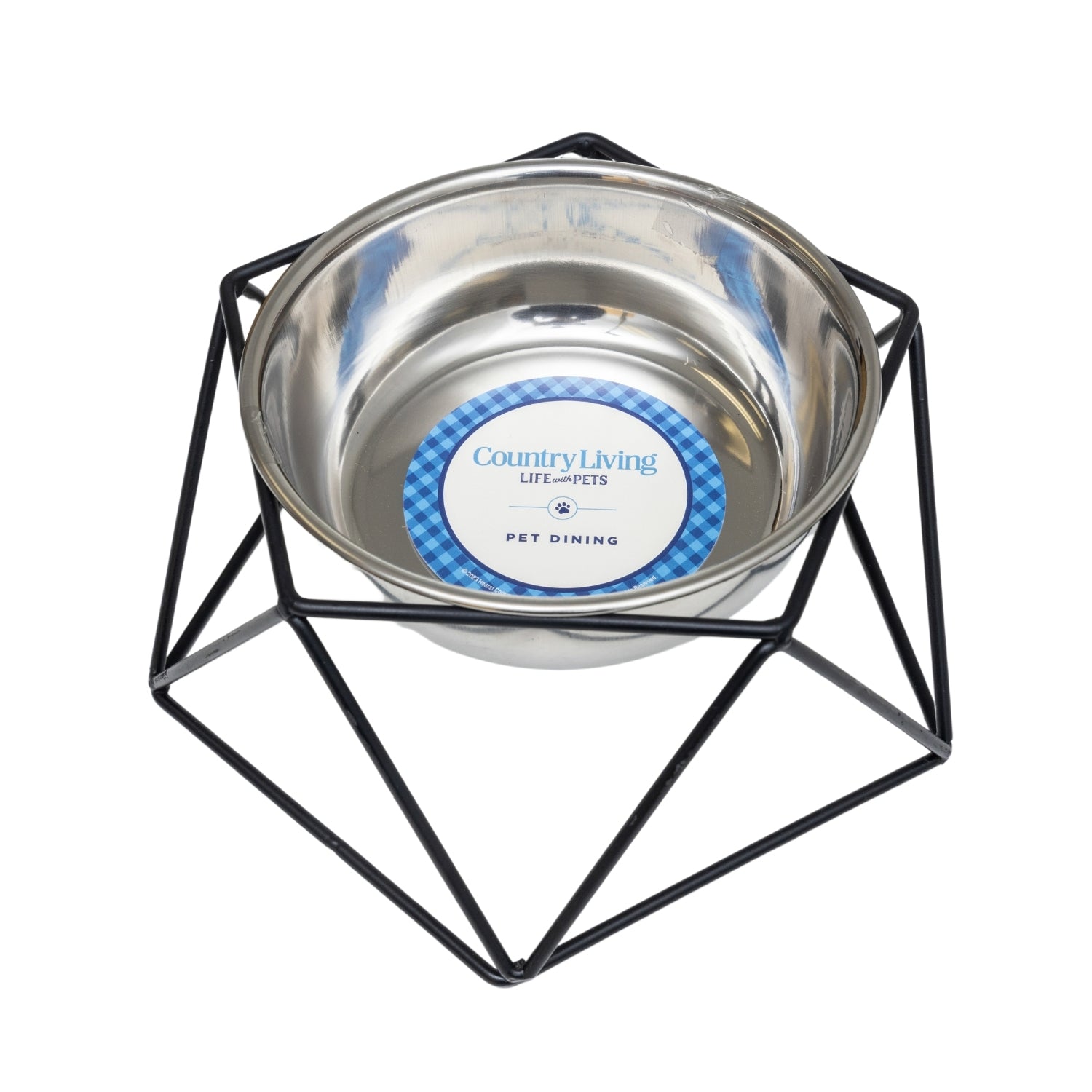 Luxury elevated dog bowl with a modern metal stand and stainless steel insert for stylish pet dining