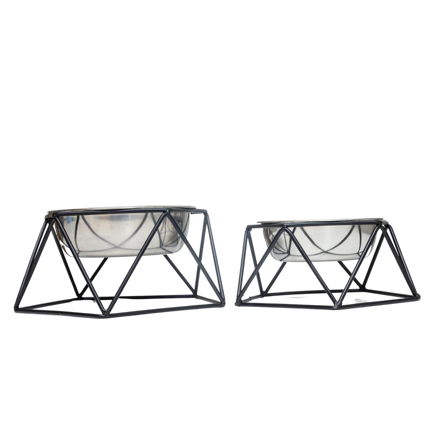 Luxury elevated dog bowl set with stylish metal stands and stainless steel bowls for comfortable feeding